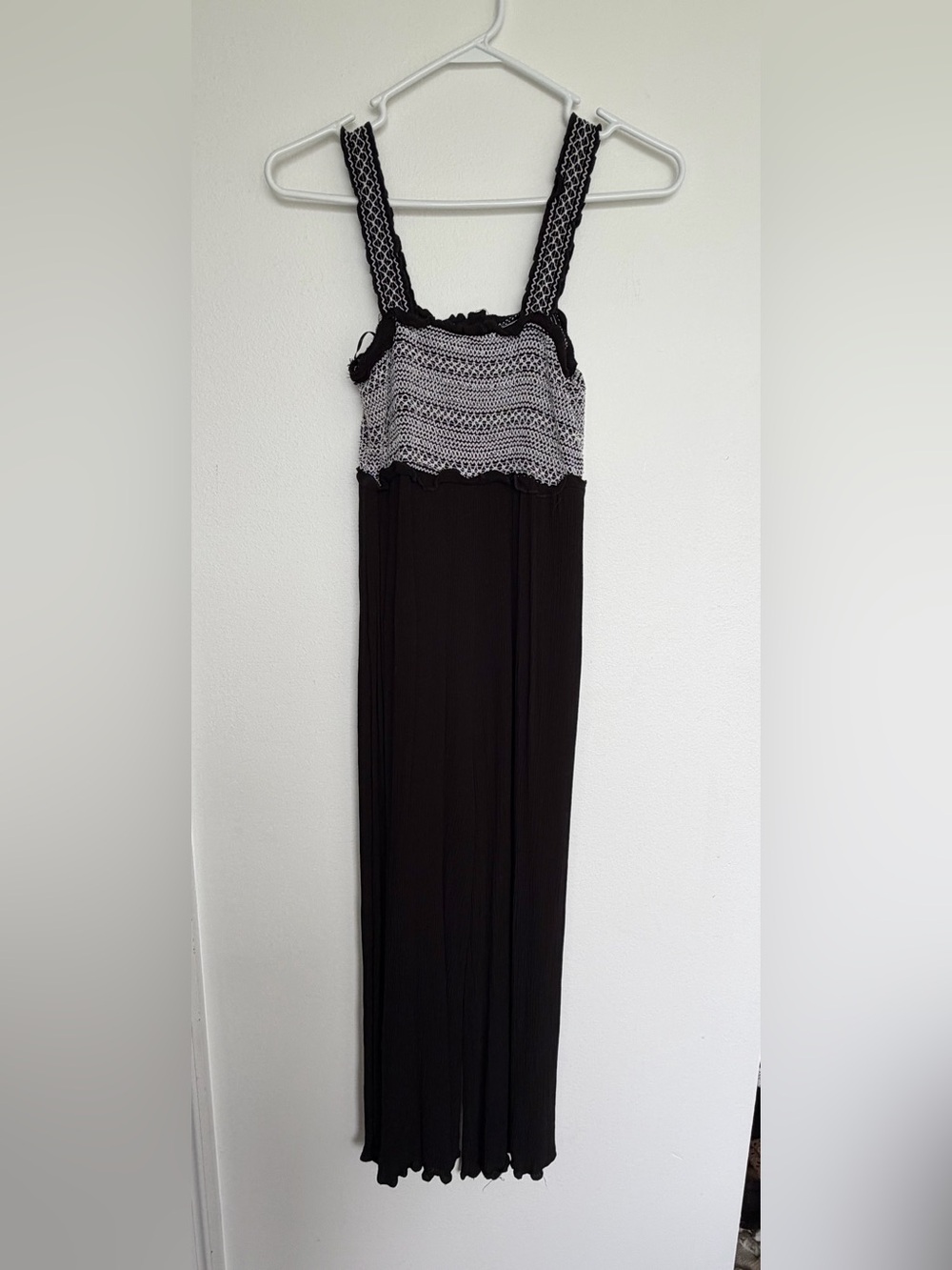 Black Crochet-Bodice Pants Jumpsuit - Miami brand